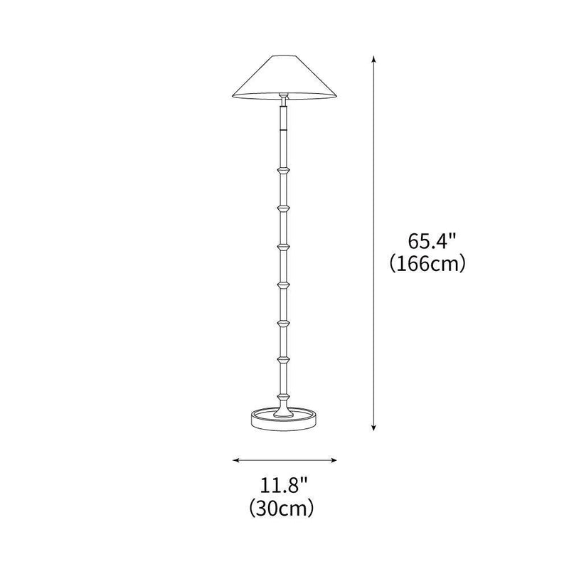 Black Bamboo Floor Lamp 11.8"