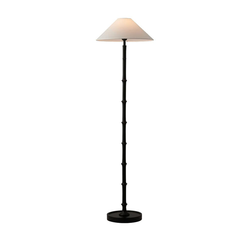 Black Bamboo Floor Lamp 11.8"