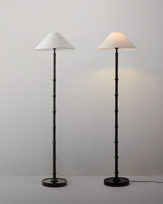 Black Bamboo Floor Lamp 11.8"