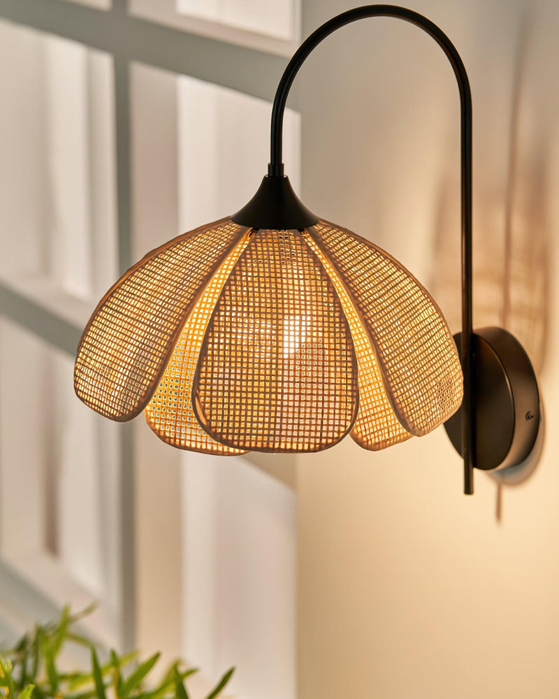 Bloom Rattan Wall Lamp 15.7"