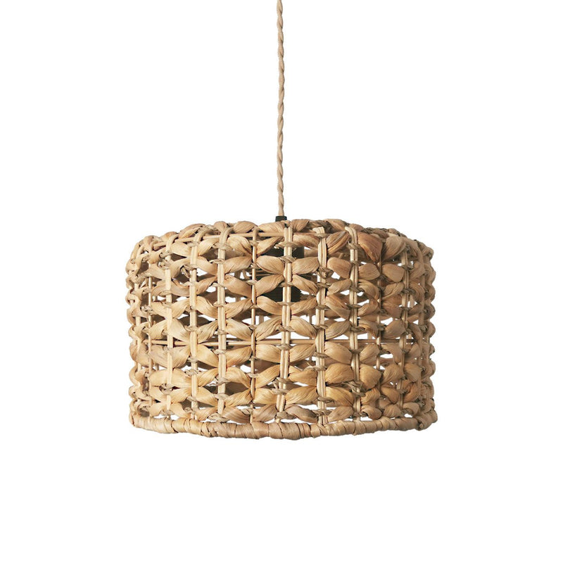 Boho Rattan Woven Lampshade Pendant Light 12.2"