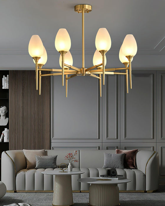 Brass Blossom Chandelier