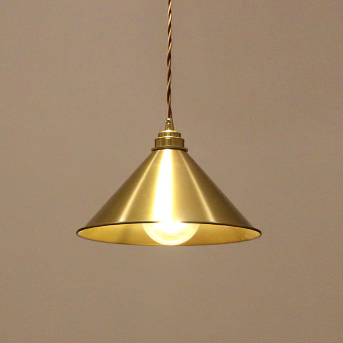 Brass Cone Pendant Light 9.4"