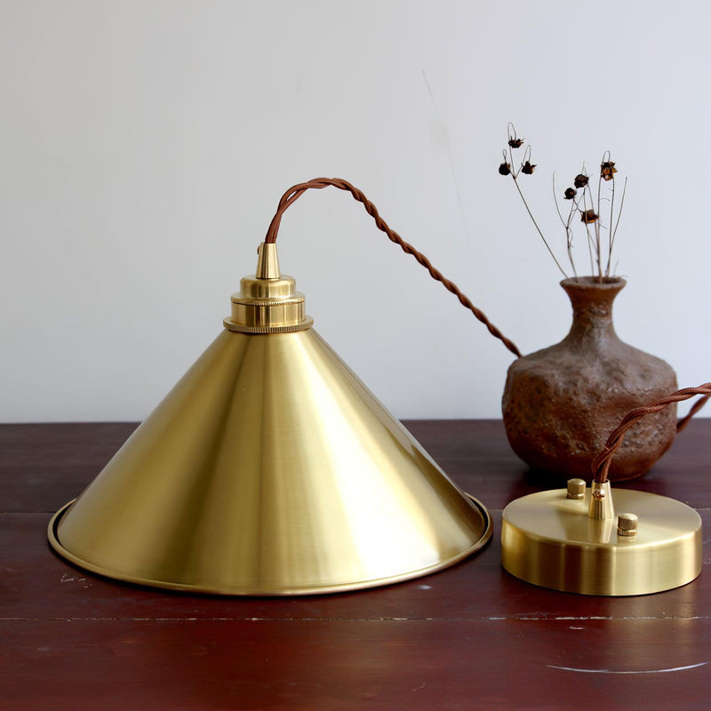 Brass Cone Pendant Light 9.4"