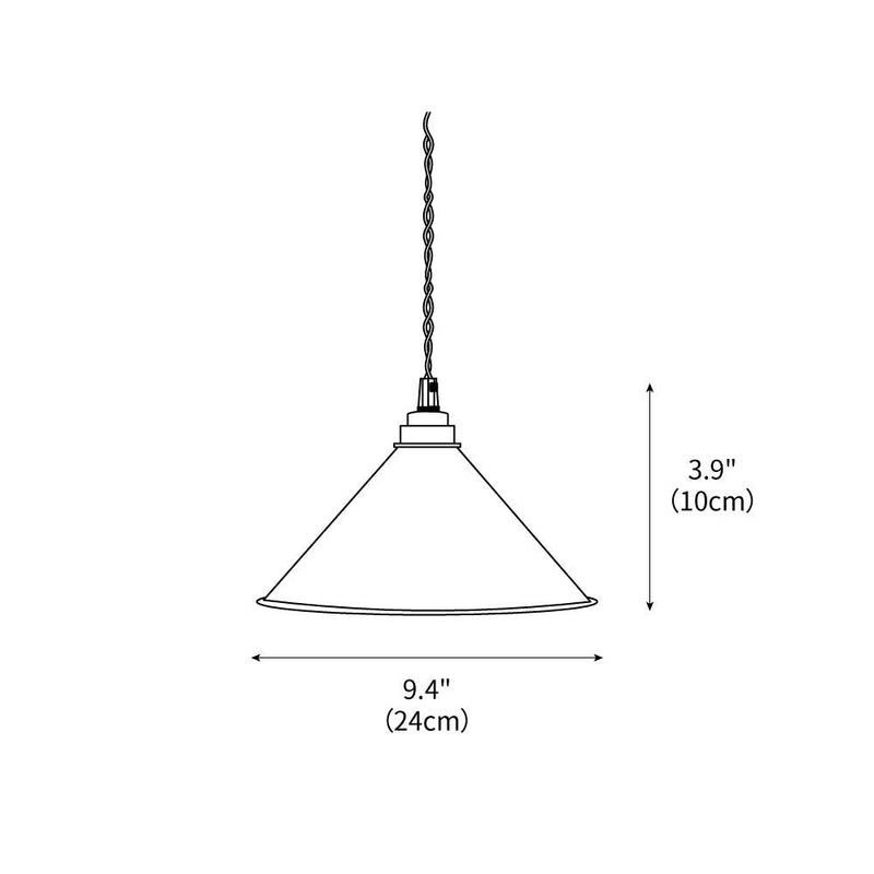 Brass Cone Pendant Light 9.4"