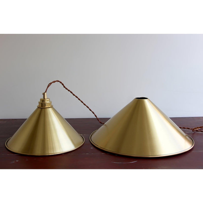 Brass Cone Pendant Light 9.4"