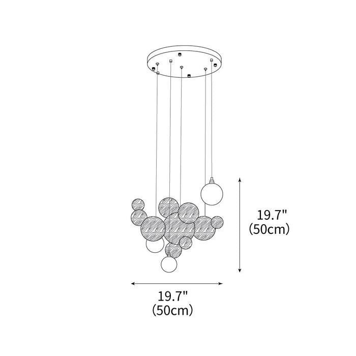 Bubble Ball Chandelier 19.7"