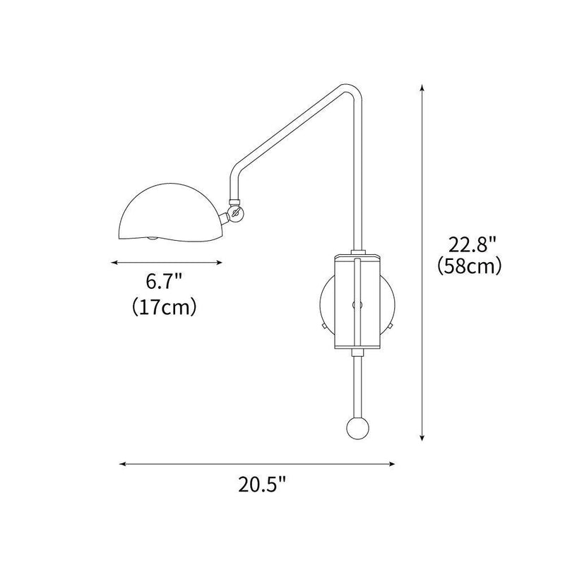 Candelabra Swing Arm Wall Lamp 6.7″