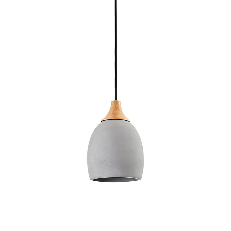 Cement Solid Wood Pendant Light 5.7"