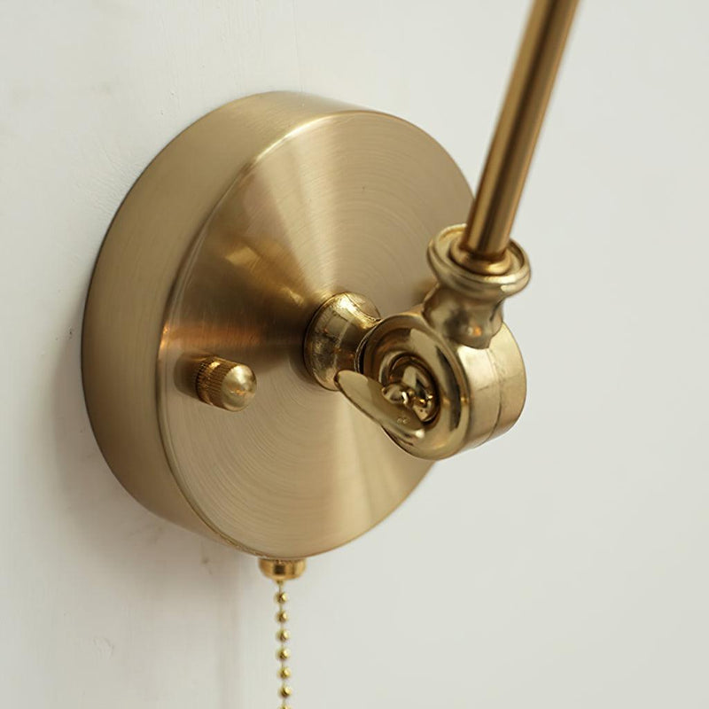 Ceramic Brass Retractable Arm Wall Light 4.7"