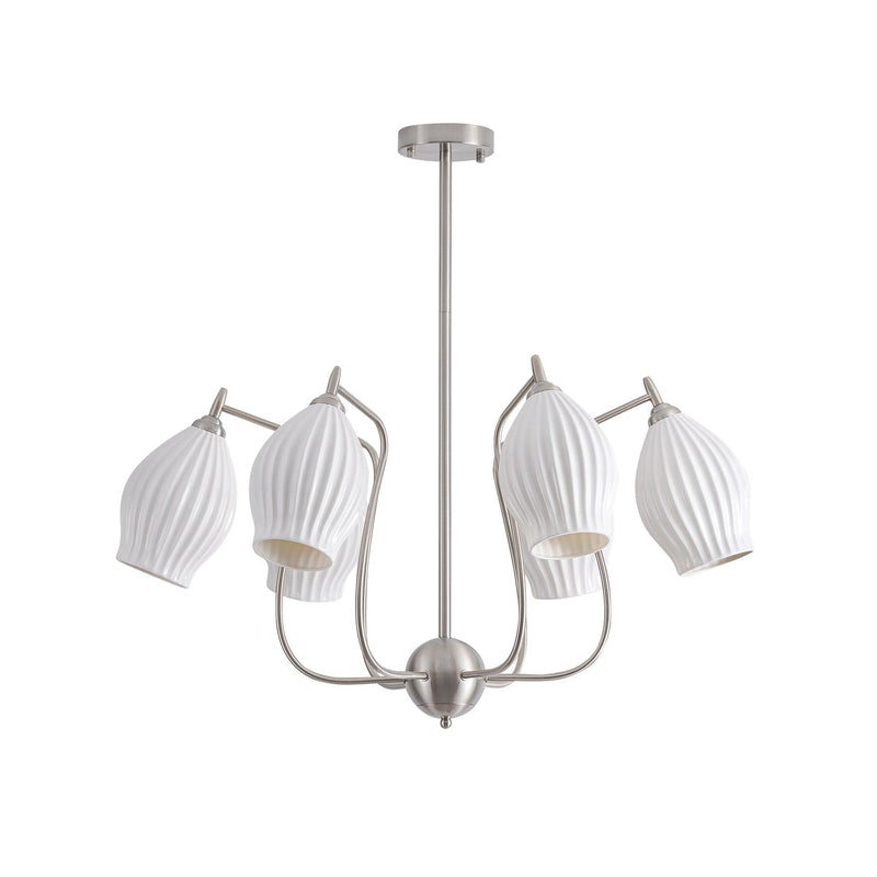 Ceramic Ribbed Chandelier