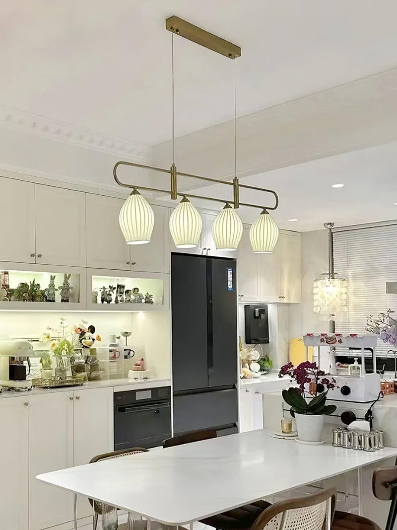 Ceramic Ribbed Pendnat Light