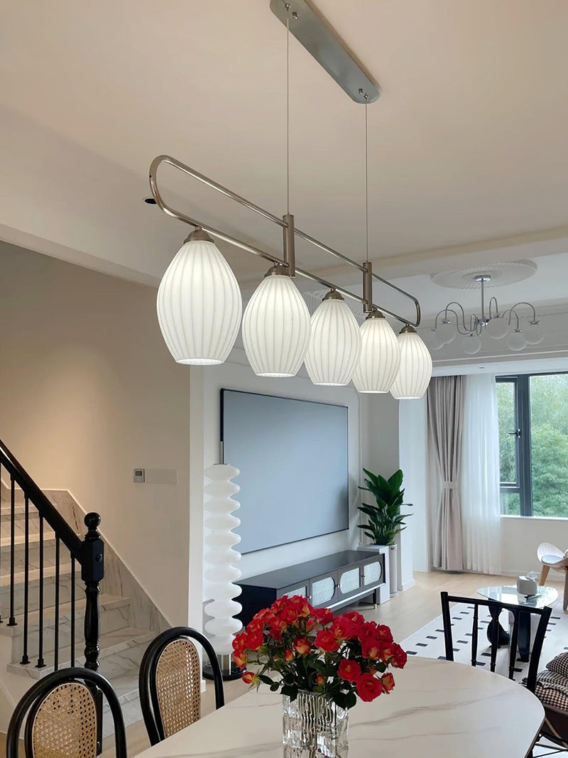 Ceramic Ribbed Pendnat Light