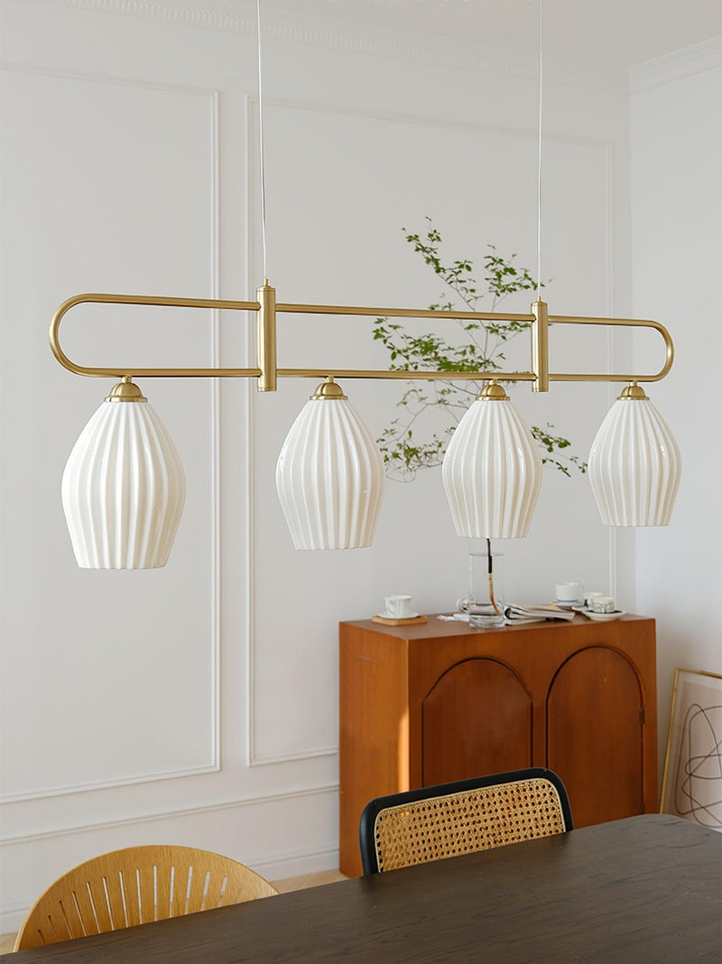 Ceramic Ribbed Pendnat Light