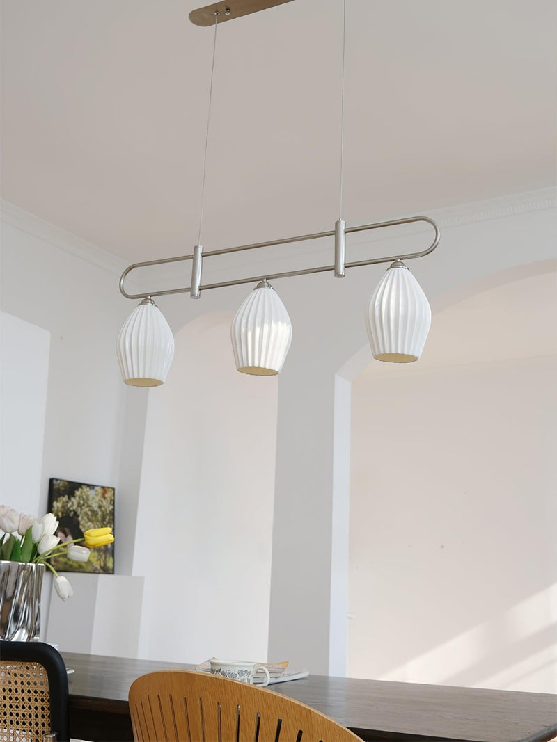 Ceramic Ribbed Pendnat Light