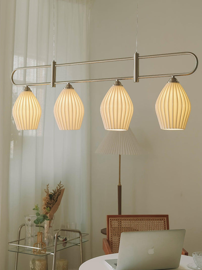 Ceramic Ribbed Pendnat Light