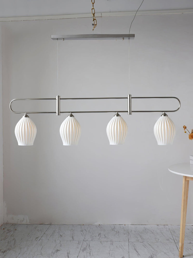 Ceramic Ribbed Pendnat Light