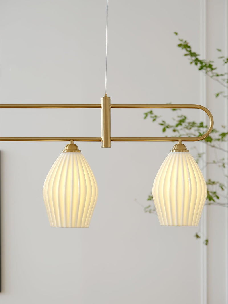 Ceramic Ribbed Pendnat Light