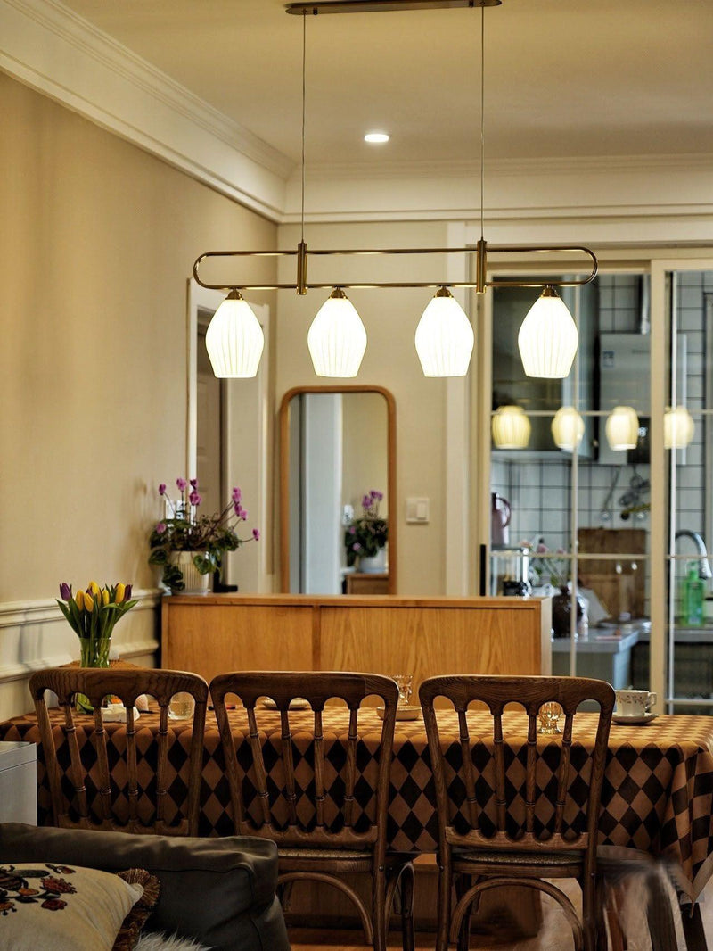 Ceramic Ribbed Pendnat Light