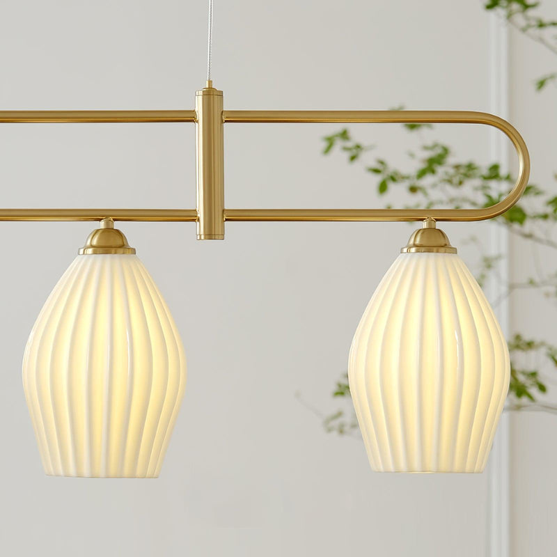 Ceramic Ribbed Pendnat Light