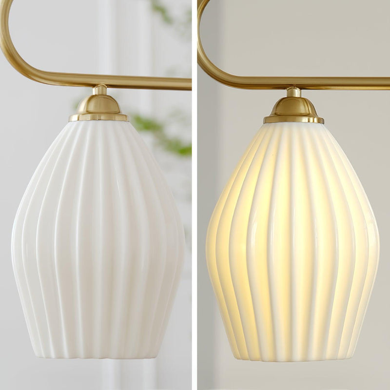 Ceramic Ribbed Pendnat Light