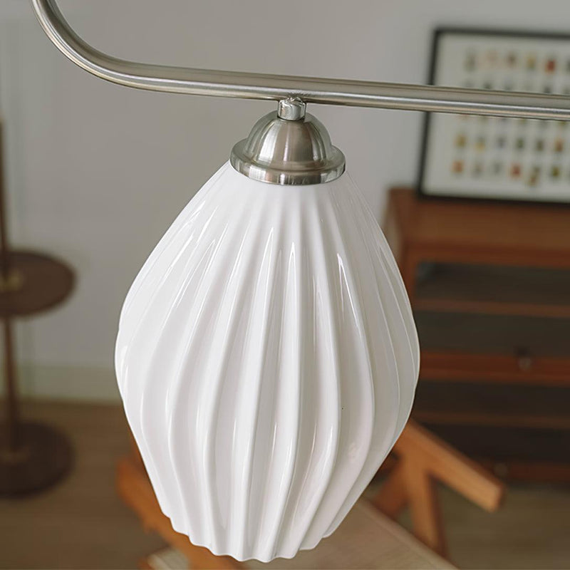 Ceramic Ribbed Pendnat Light