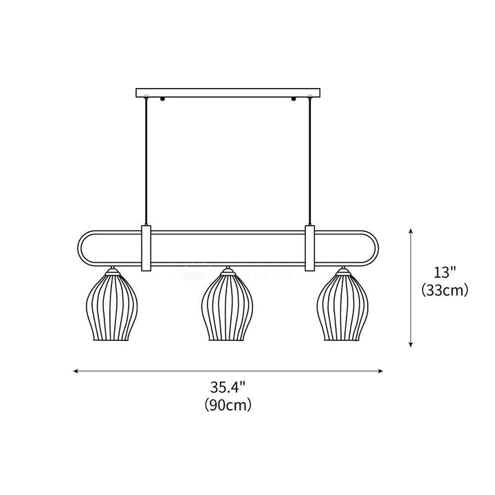 Ceramic Ribbed Pendant Light – detail 3