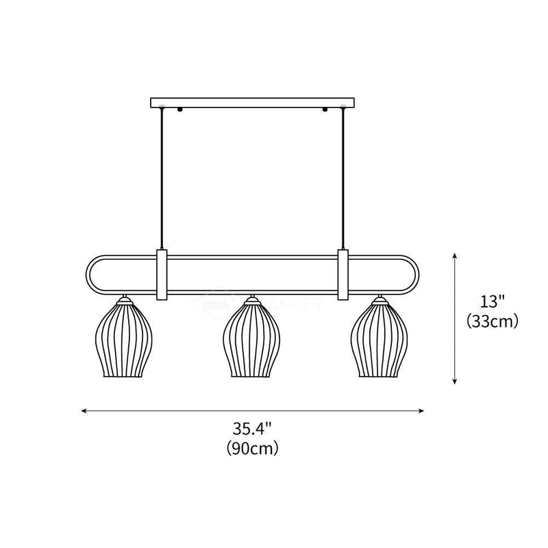 Ceramic Ribbed Pendnat Light