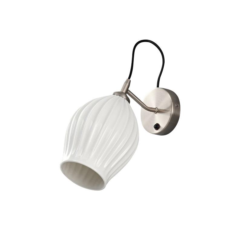 Ceramic Ribbed Wall Light 5.3"