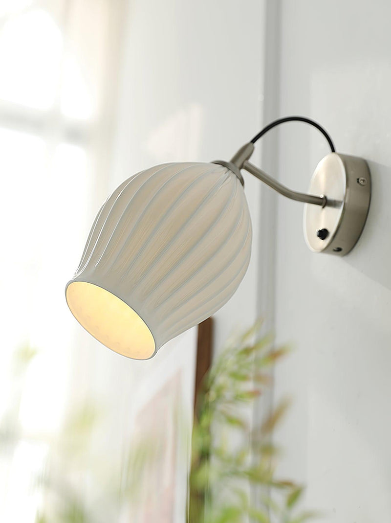 Ceramic Ribbed Wall Light 5.3"