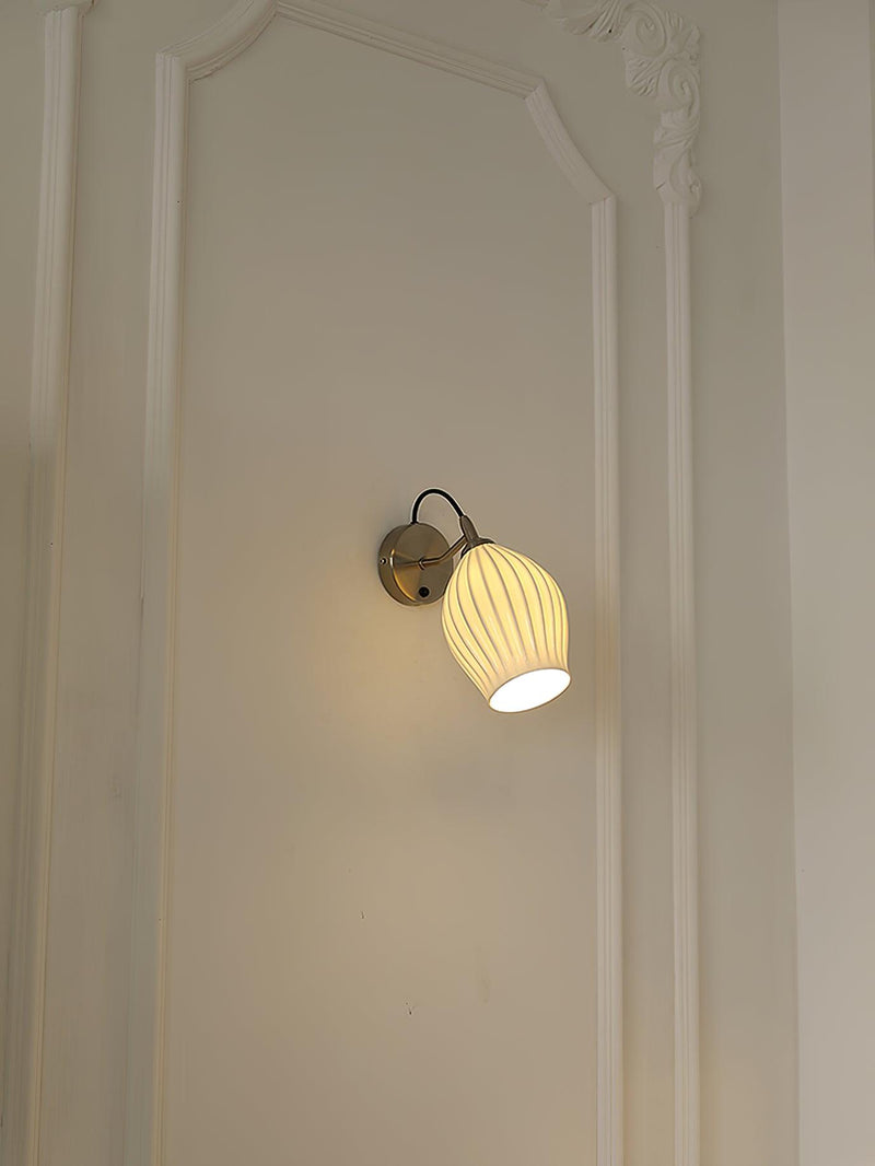 Ceramic Ribbed Wall Light 5.3"