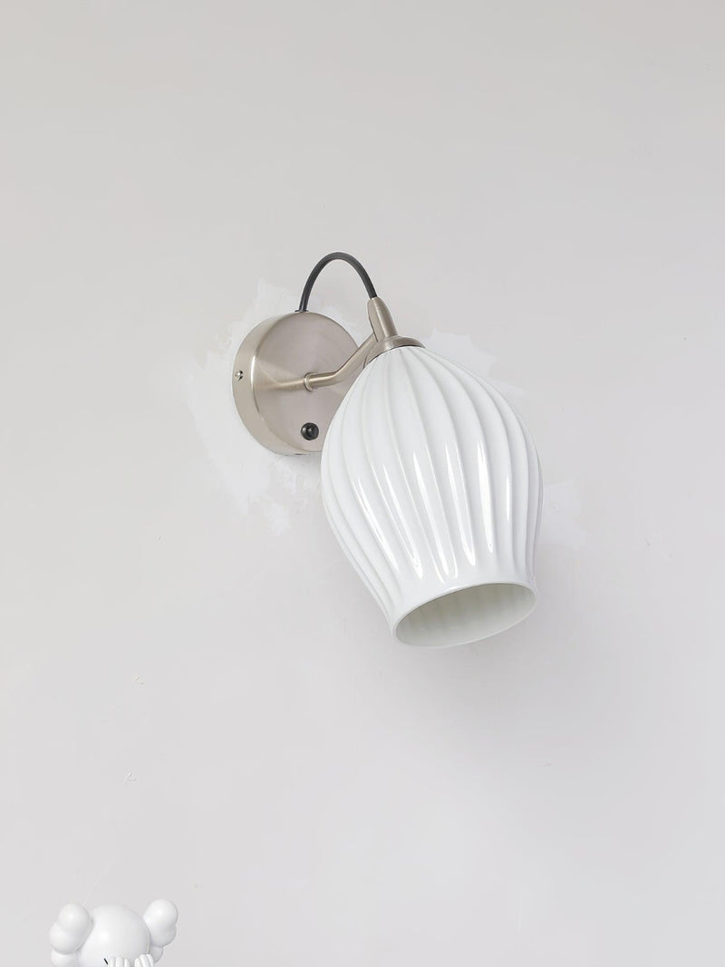 Ceramic Ribbed Wall Light 5.3"