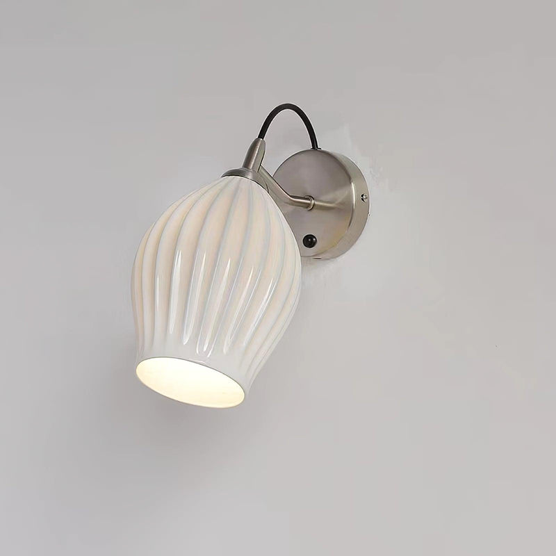 Ceramic Ribbed Wall Light 5.3"