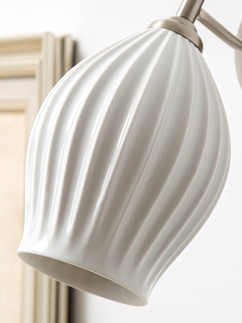 Ceramic Ribbed Wall Light 5.3"