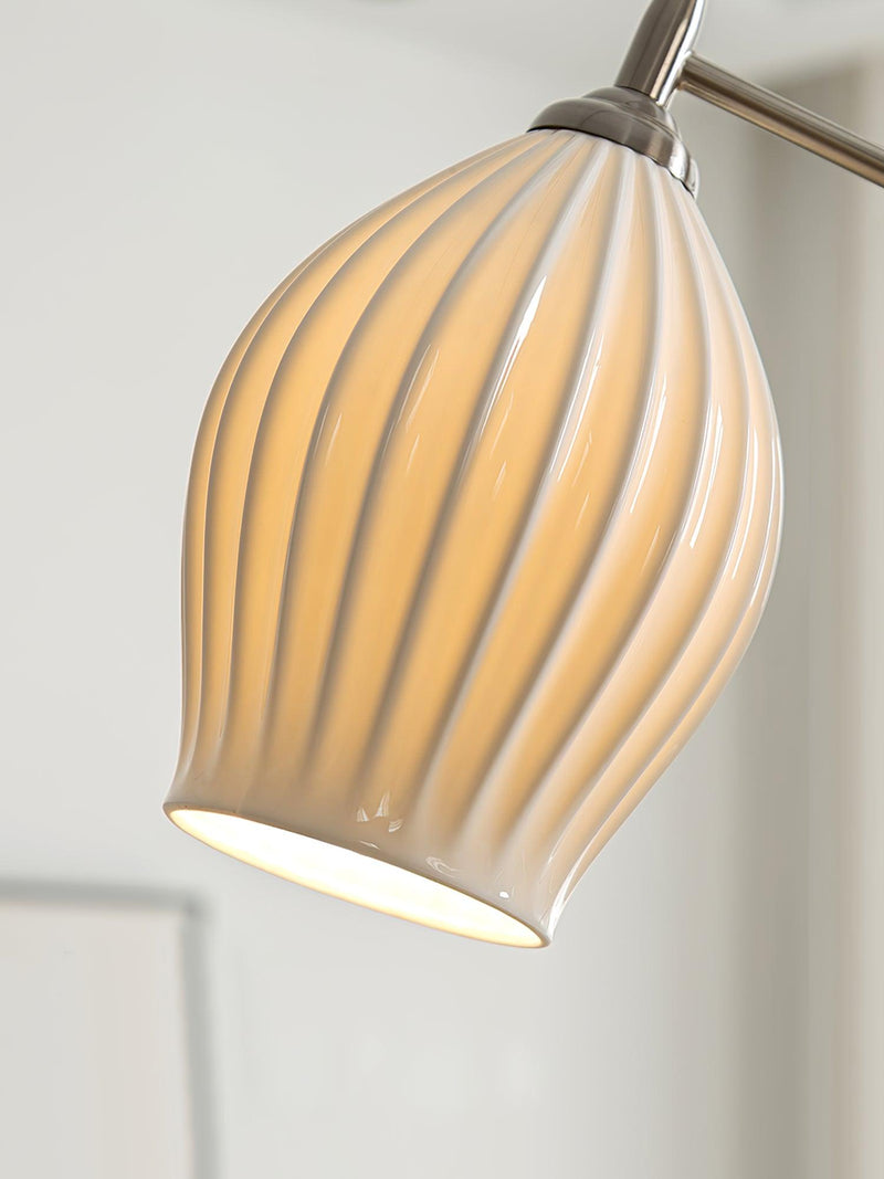 Ceramic Ribbed Wall Light 5.3"