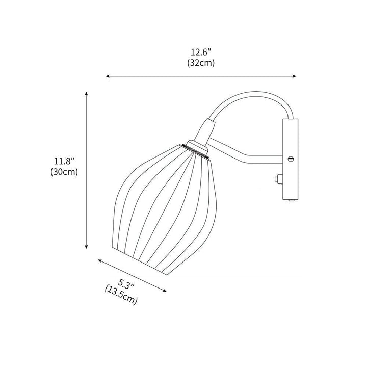 Ceramic Ribbed Wall Light 5.3" – detail 3