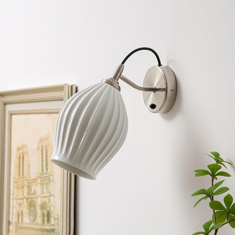 Ceramic Ribbed Wall Light 5.3"