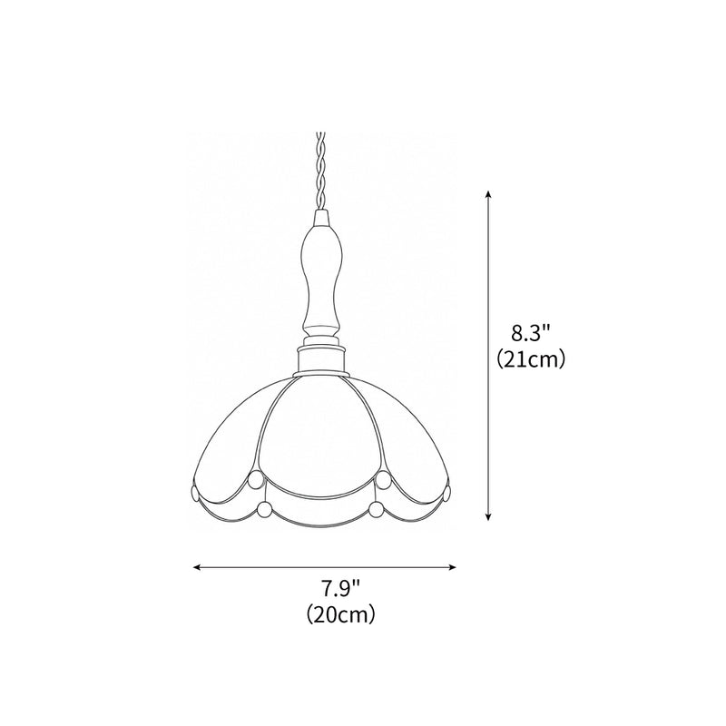 Lampe suspendue en verre teinté coloré