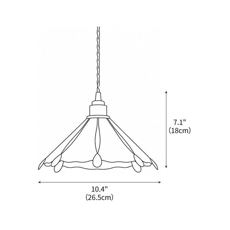 Lampe suspendue en verre teinté coloré