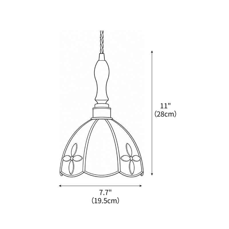 Lampe suspendue en verre teinté coloré