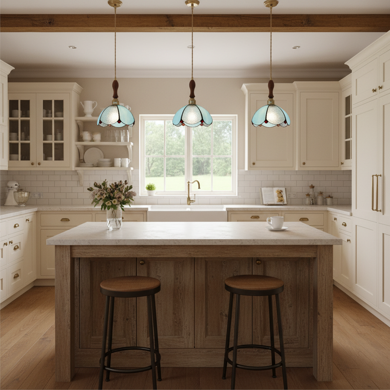 Colorful Stained Glass Pendant Light