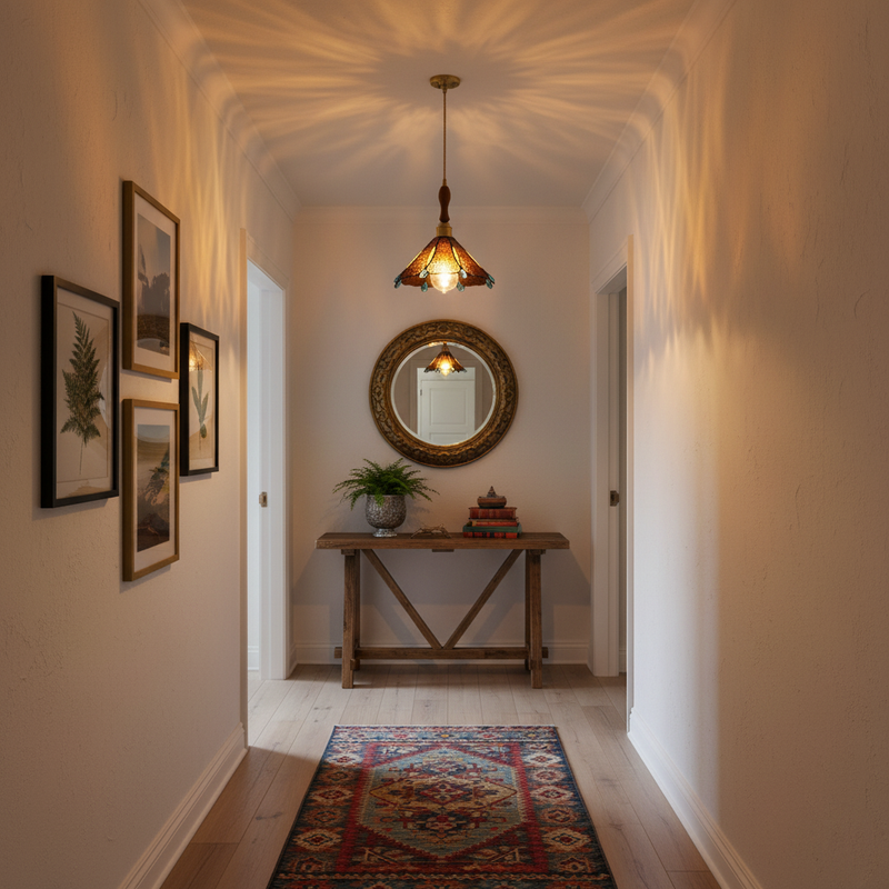 Colorful Stained Glass Pendant Light