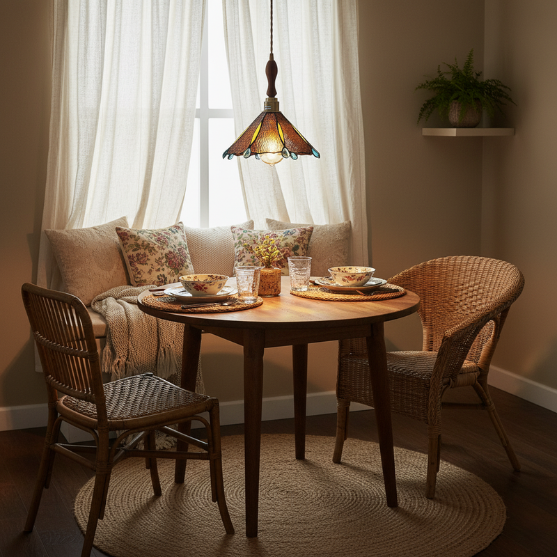 Colorful Stained Glass Pendant Light