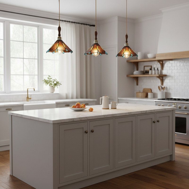 Colorful Stained Glass Pendant Light