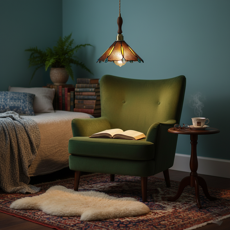 Colorful Stained Glass Pendant Light