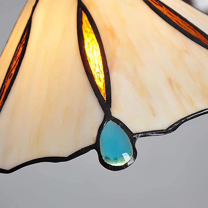 Kleurrijke hanglamp van gebrandschilderd glas