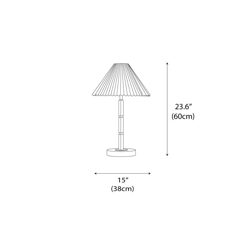 Cone Pleated Table Lamp