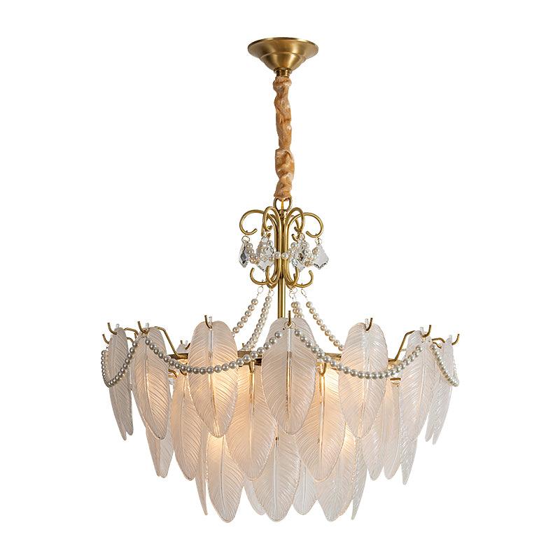 Contemporary Leaves Glass Chandelier