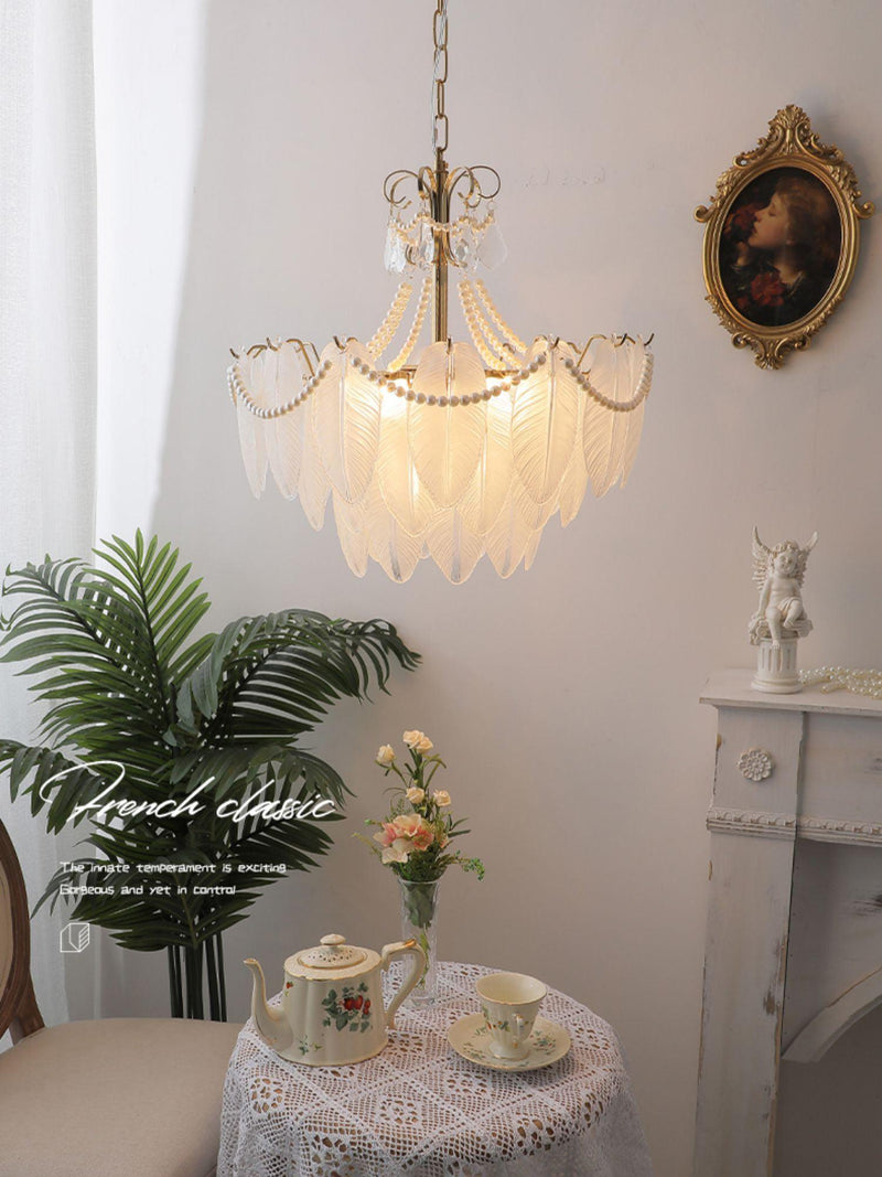 Contemporary Leaves Glass Chandelier