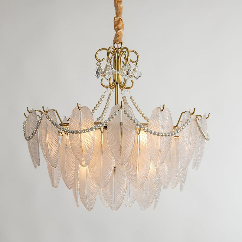 Contemporary Leaves Glass Chandelier